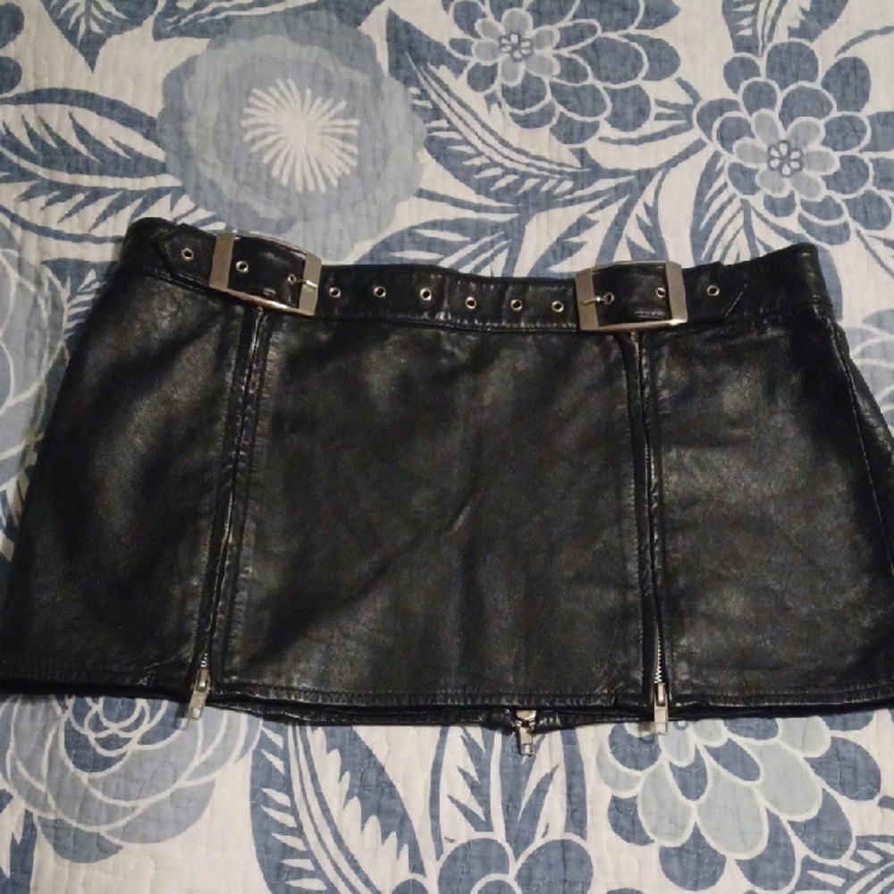 Black Leather Mini Skirt